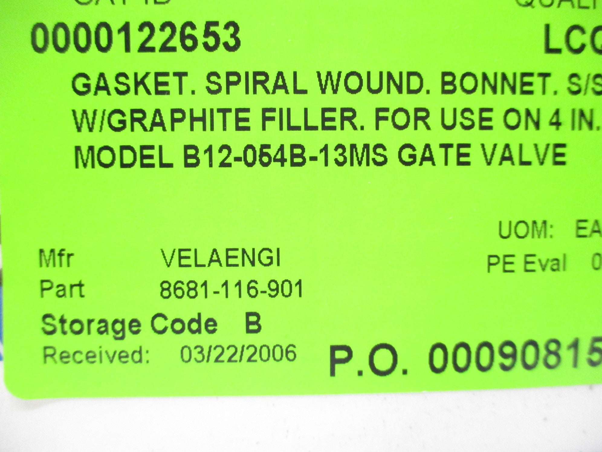VELAN 8681-116-901 NSFS