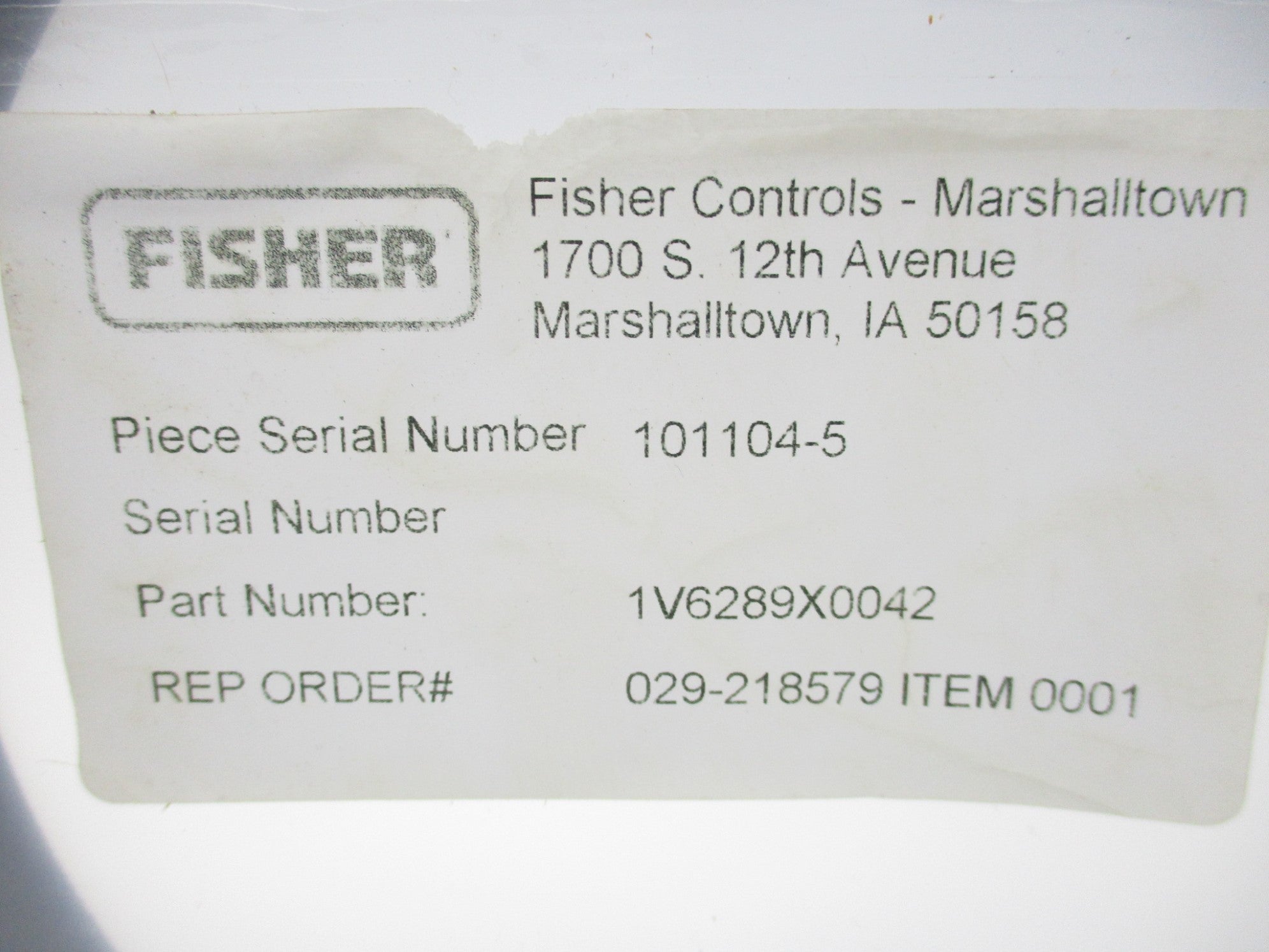 FISHER 1V6289X0042 NSMP