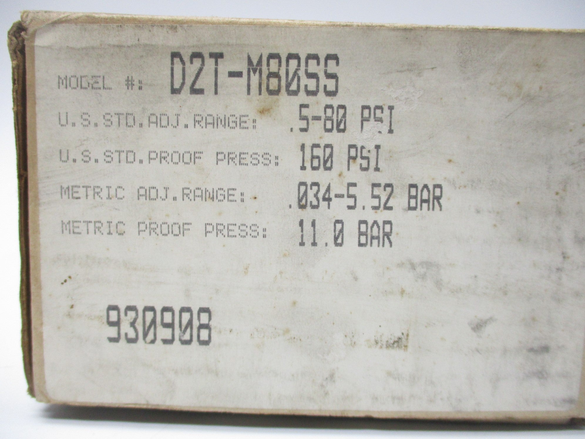 BARKSDALE D2T-M80SS 480VAC 3A .5-80PSI NSMP