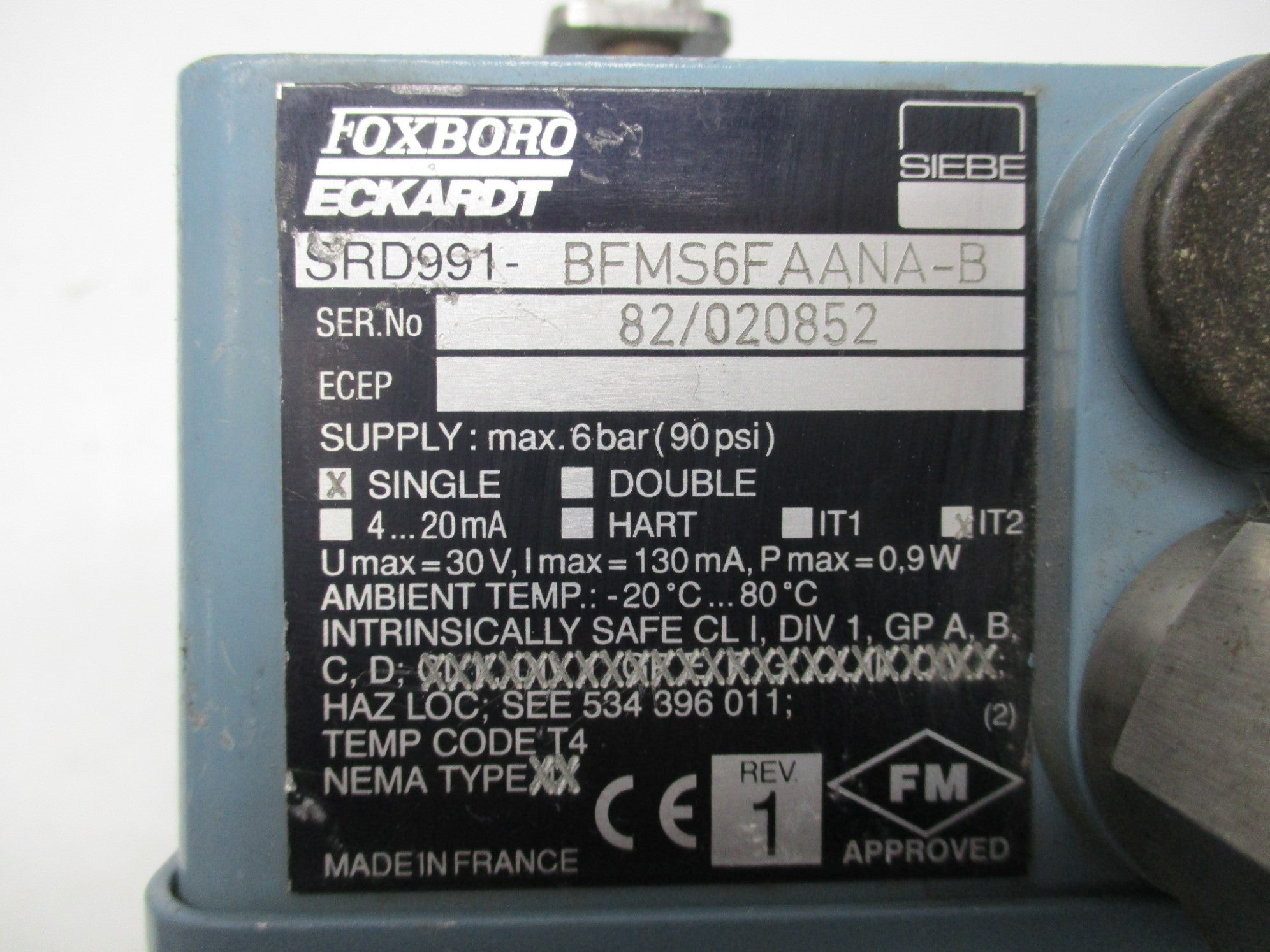 FOXBORO SRD991-BFMS6FAANA-B 90PSI (AS PICTURED1) UNMP