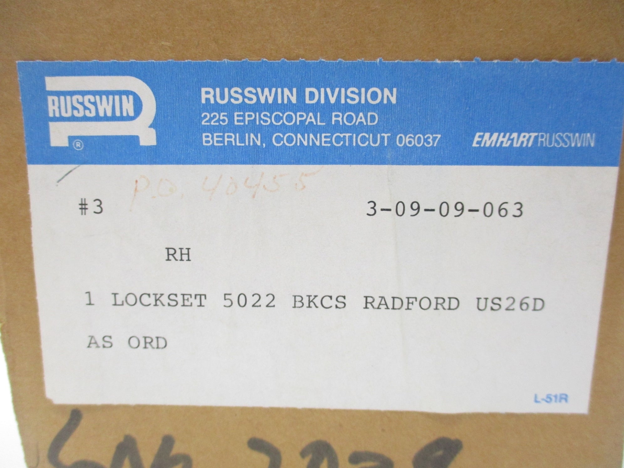 RUSSWIN 3-09-09-063 NSMP