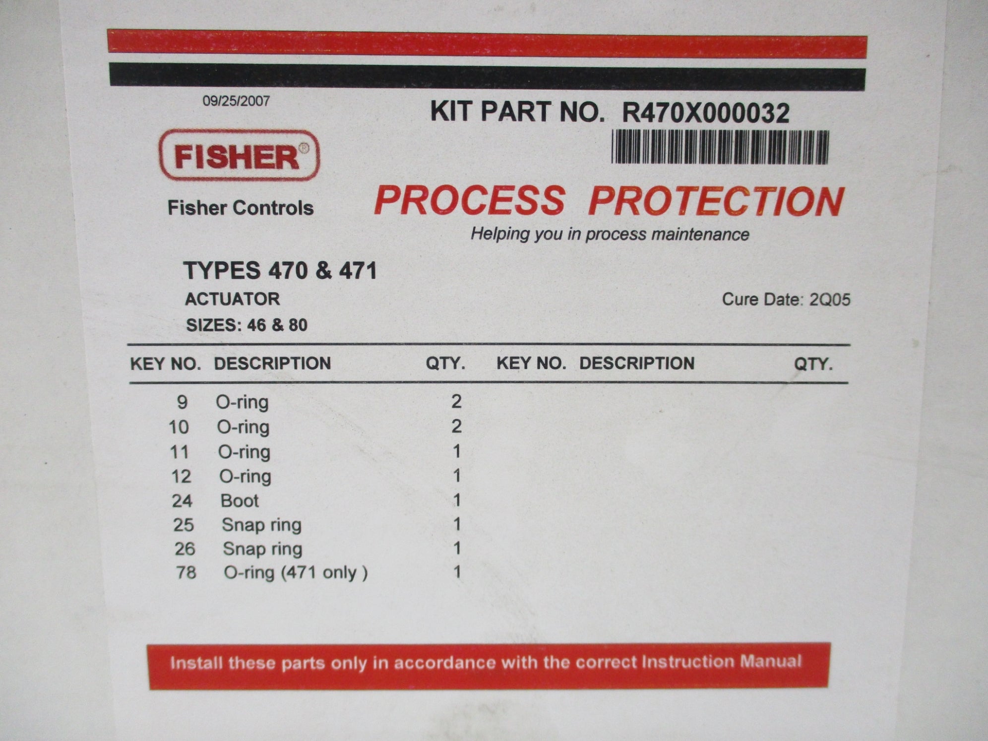 FISHER R470X000032 NSMP