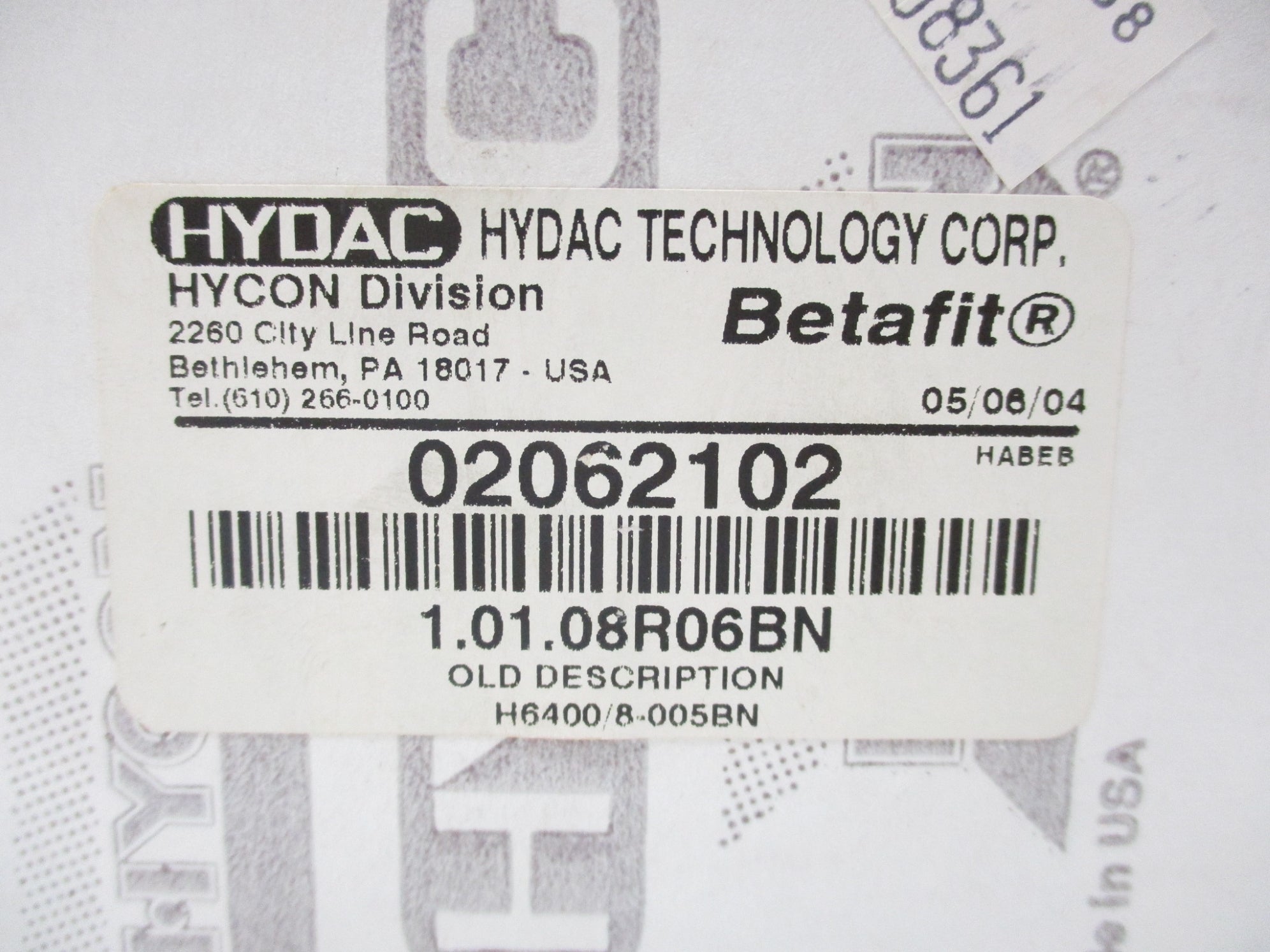 HYDAC 1.01.08R06BN NSMP