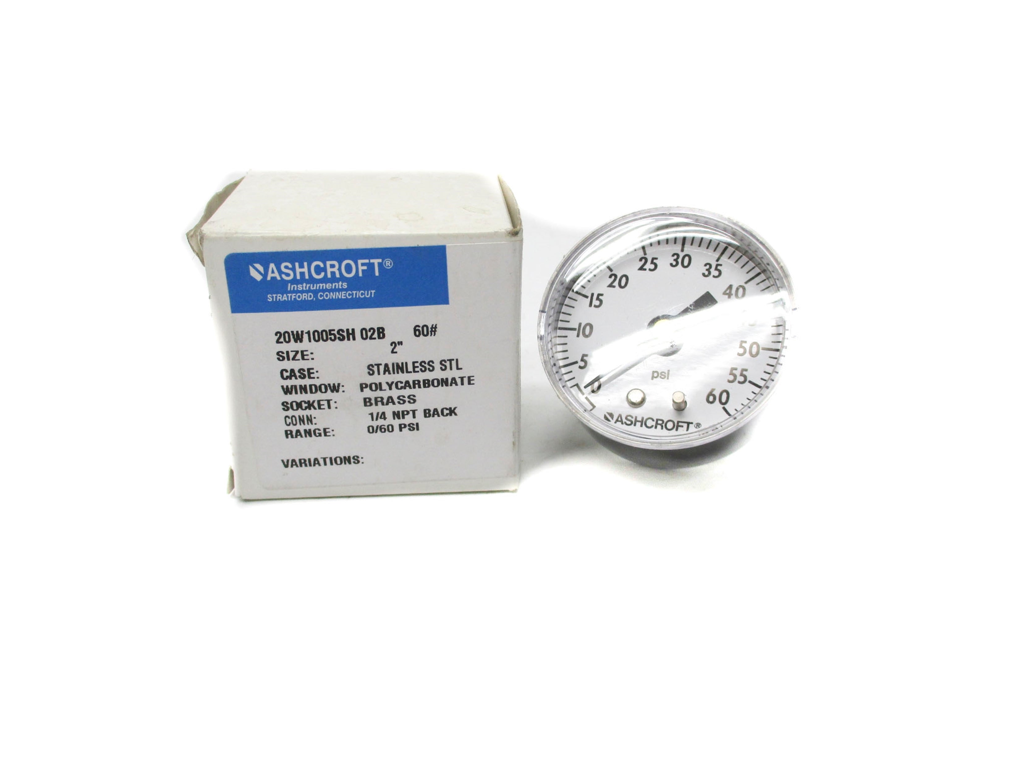 ASHCROFT 20W1005SH02B-60# 0-60PSI NSMP