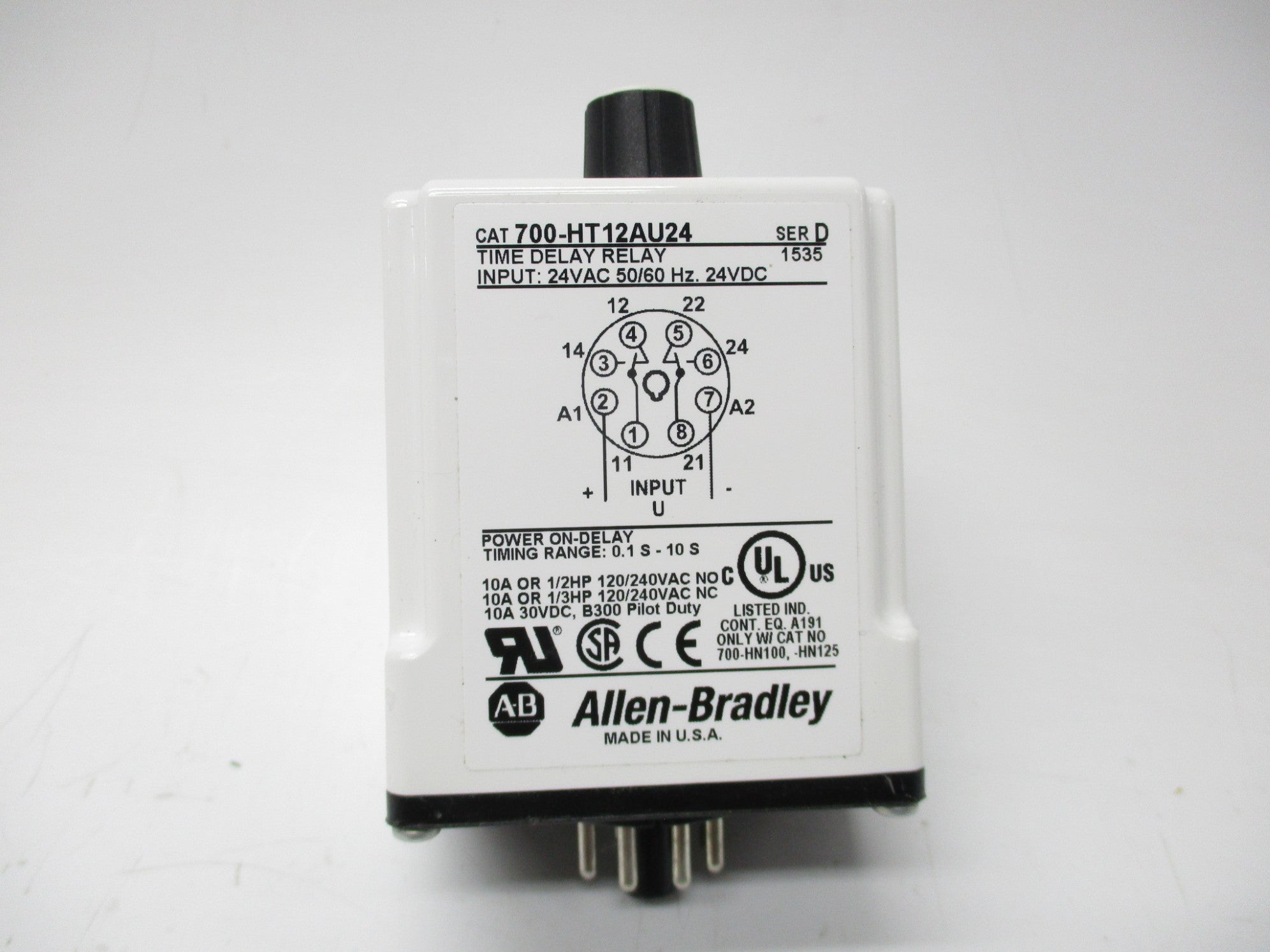 INDUSTRIAL SPARE PART 700-HT12AU24 SER. D 24VAC/DC 10A 0.1S-10S (WH) NSMP
