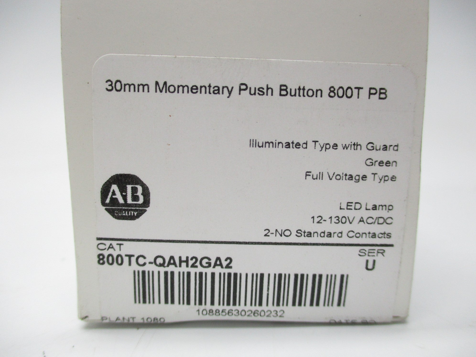 ALLEN BRADLEY 800TC-QAH2GA2 SER. U (WH) NSMP