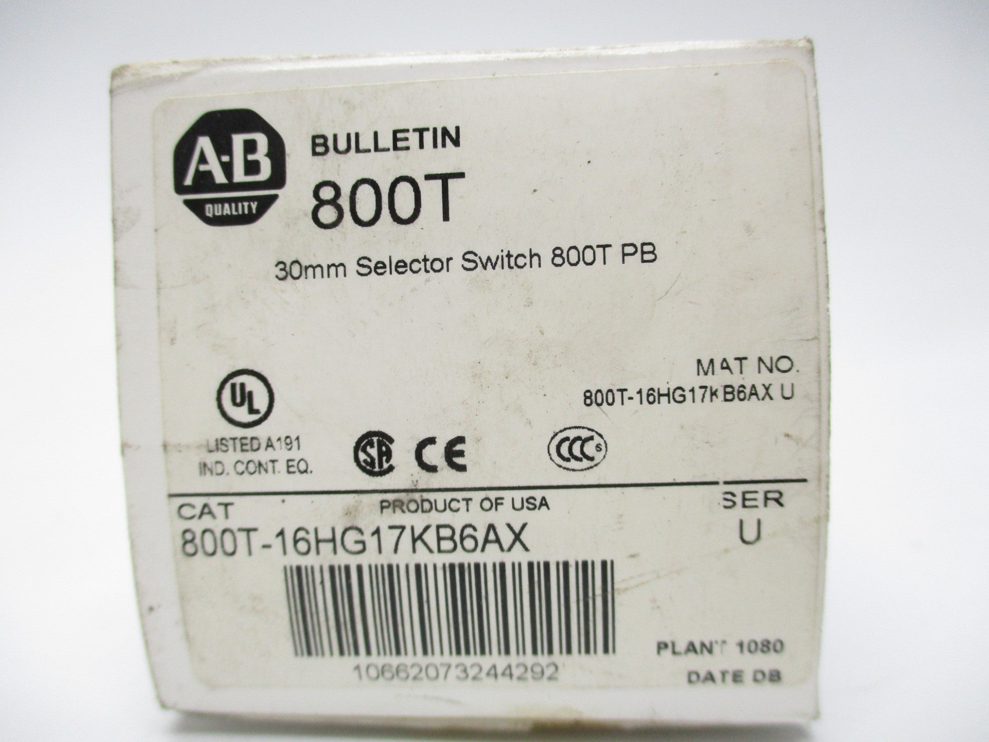INDUSTRIAL SPARE PART 800T-16HG17KB6AX SER. U 120VAC (WH) NSMP