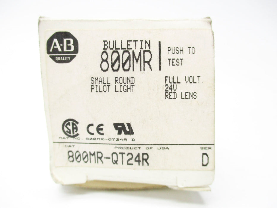 ALLEN BRADLEY 800MR-QT24R SER. D (WH) NSMP