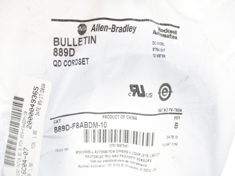 ALLEN BRADLEY 889D-F8ABDM-10 SER. B NSMP