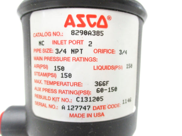 ASCO 8290A385 3/4" 150PSI NSMP