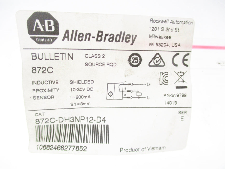 ALLEN BRADLEY 872C-DH3NP12-D4 SER. E 10-30VDC NSMP