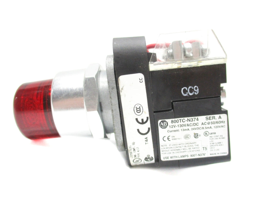 ALLEN BRADLEY 800T-QTH2R SER. U 12/130VAC/DC NSNP