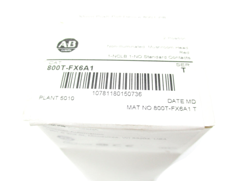 ALLEN BRADLEY 800T-FX6A1 SER. T (WH) NSFS