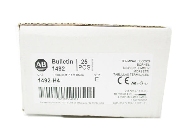 ALLEN BRADLEY 1492-H4 SER. E (PKG OF 25) (WH) NSMP