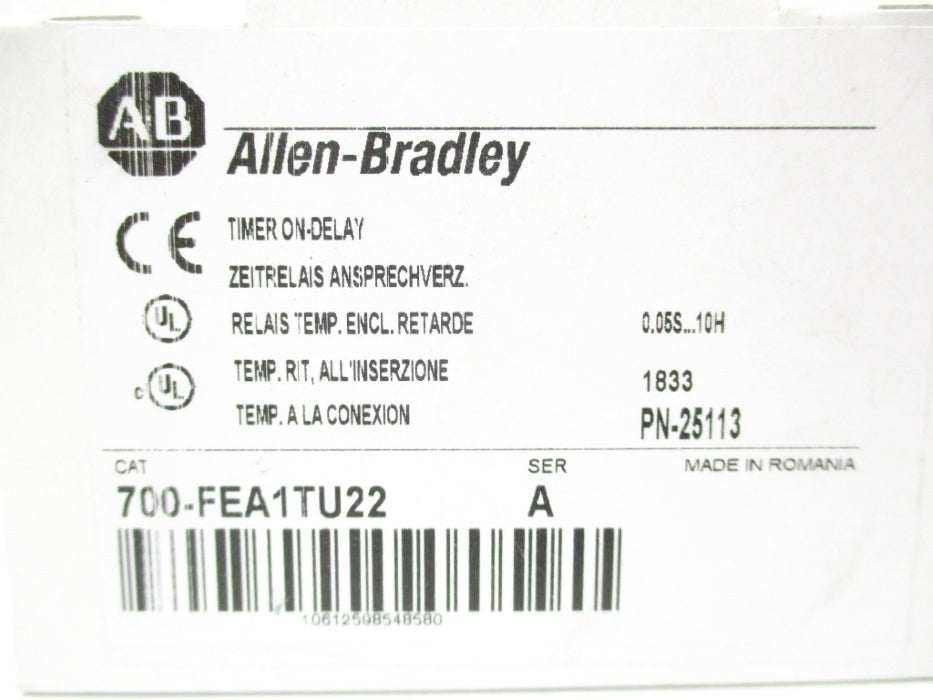 ALLEN BRADLEY 700-FEA1TU22 SER. A 110-240VAC (WH) NSMP