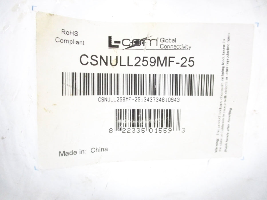 L-COM CSNULL259MF-25 NSMP
