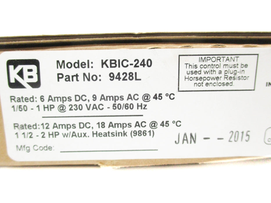 KB ELECTRONICS KBIC-240 (9428L) 230VAC NSMP