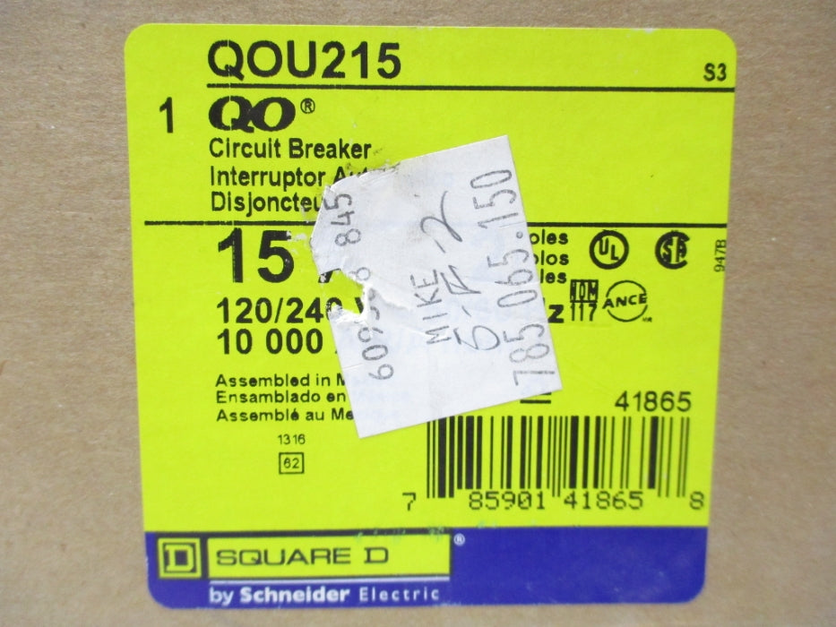 SQUARE D QOU215 120/240V 15A NSMP