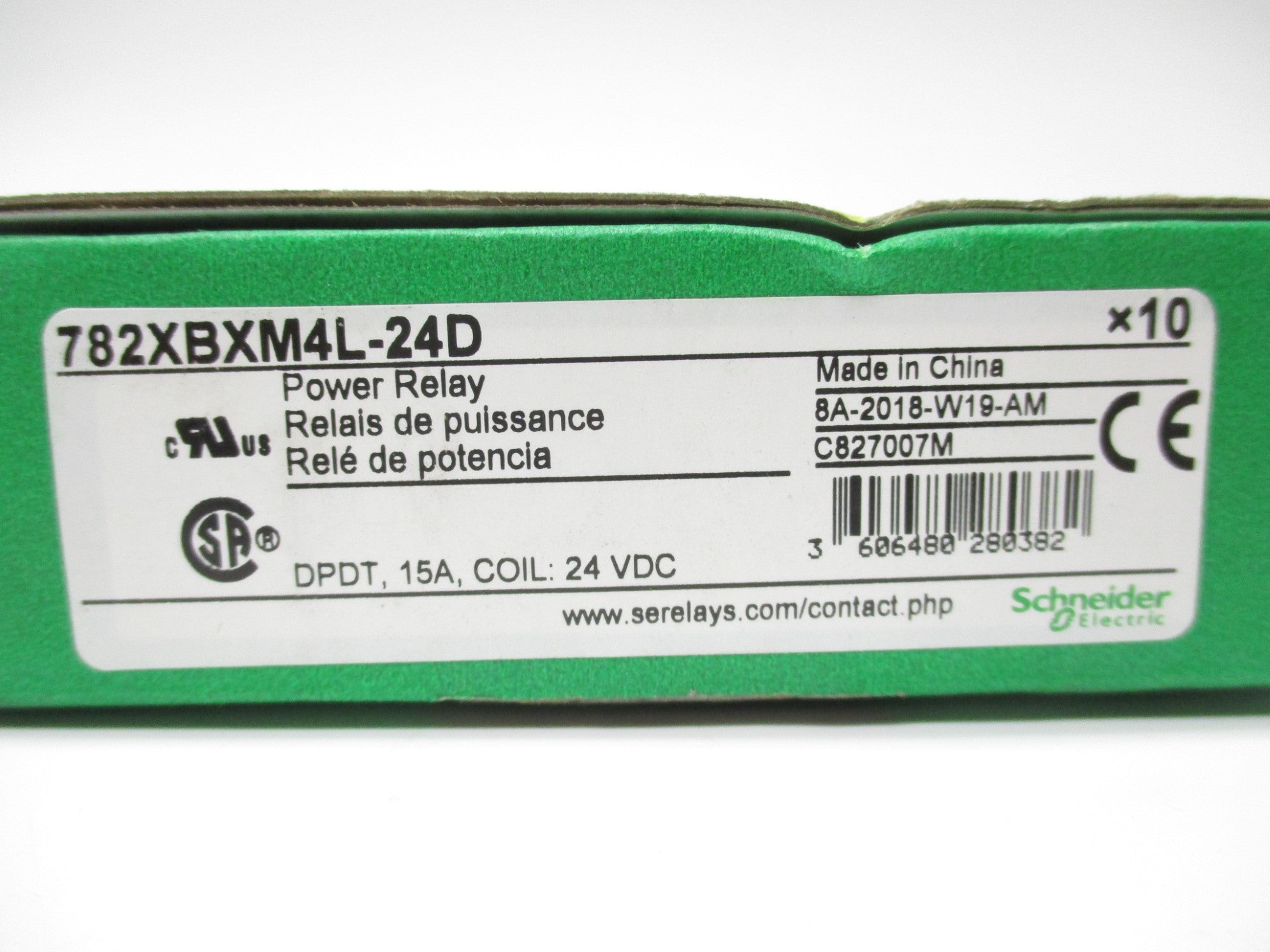 SCHNEIDER ELECTRIC 782XBXM4L-24D 24VDC 15A (PKG OF 10) NSMP