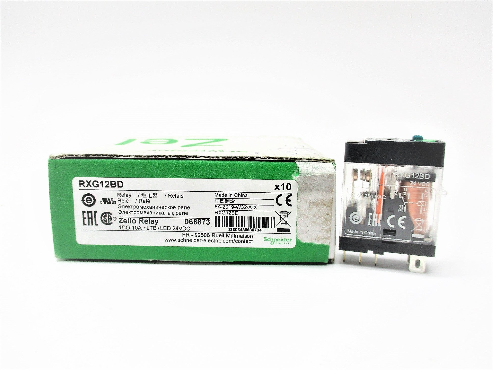 SCHNEIDER ELECTRIC RXG12BD 24VDC 10A (PKG OF 10) NSMP