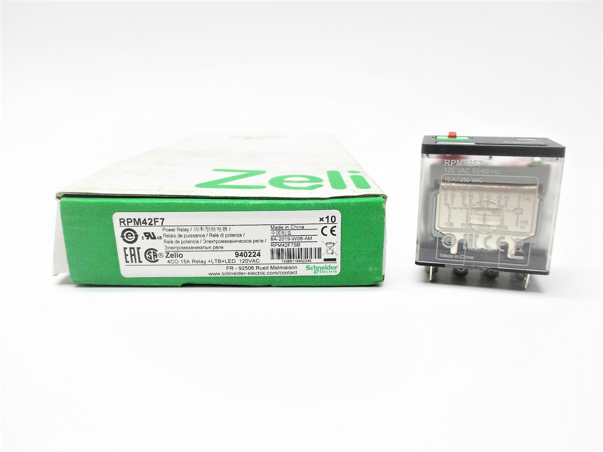 SCHNEIDER ELECTRIC RPM42F7 120VAC 15A (PKG OF 10) NSMP