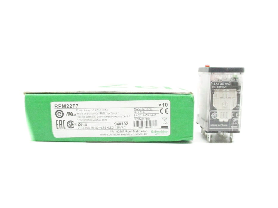 SCHNEIDER ELECTRIC RPM22F7 120VAC 15A (PKG OF 10) NSMP