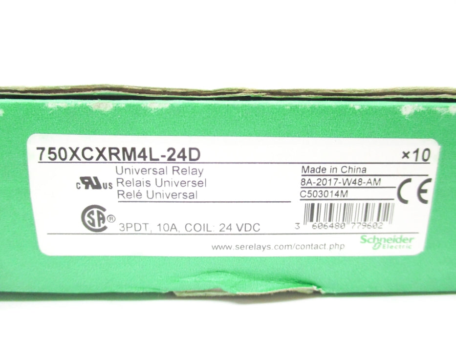 SCHNEIDER ELECTRIC 750XCXRM4L-24D 24VDC (PKG OF 10) NSMP