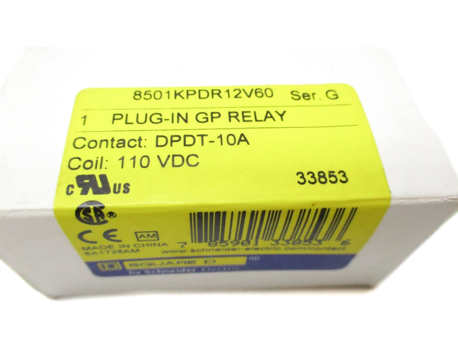 SQUARE D 8501KPDR12V60 SER. G 10A 110VDC NSMP