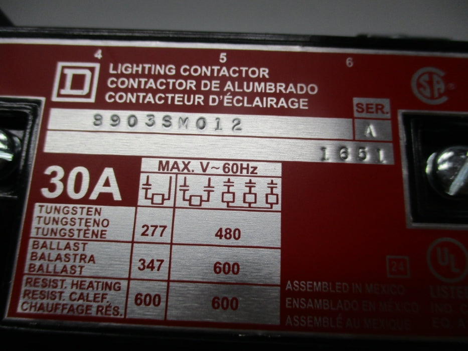 SQUARE D 8903SM012 SER. A 110-120V 30A NSNP