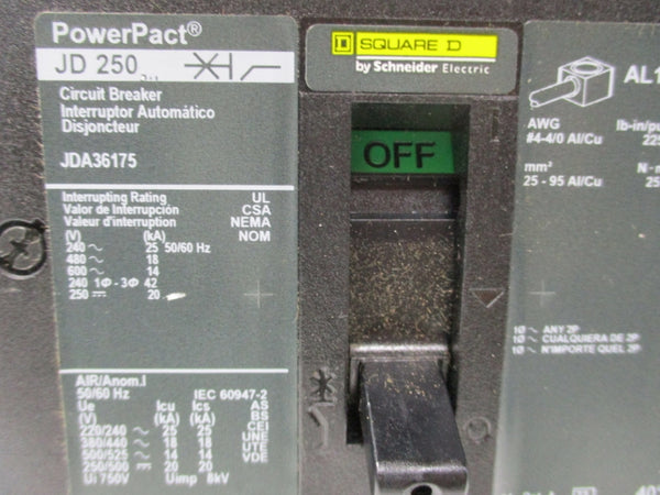 SQUARE D JDA36175 600V 250A NSNP