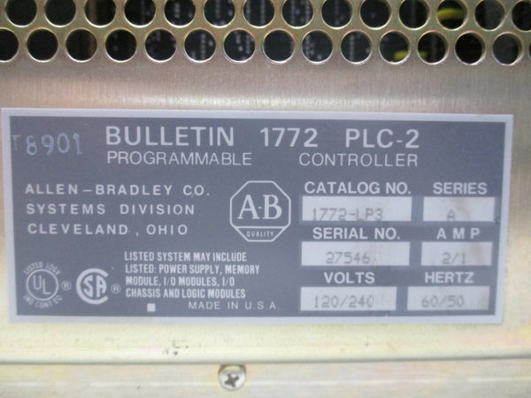 ALLEN BRADLEY 1772-LP3 SER. A 120/240V 2/1A UNMP