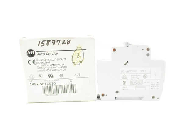 ALLEN BRADLEY 1492-SP1C050 SER. C 240/415VAC 5A (PKG OF 2) NSMP