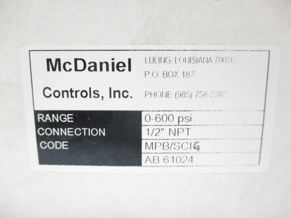 MCDANIEL AB61024 0-600PSI NSMP