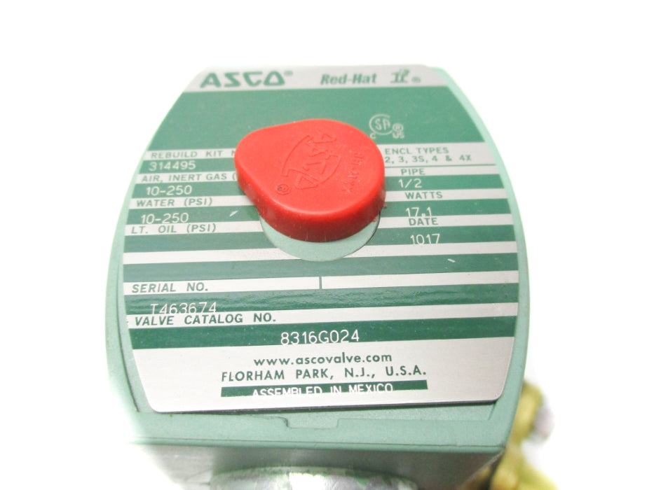 ASCO 8316G024 110/120V 10-250PSI 1/2" NSNP