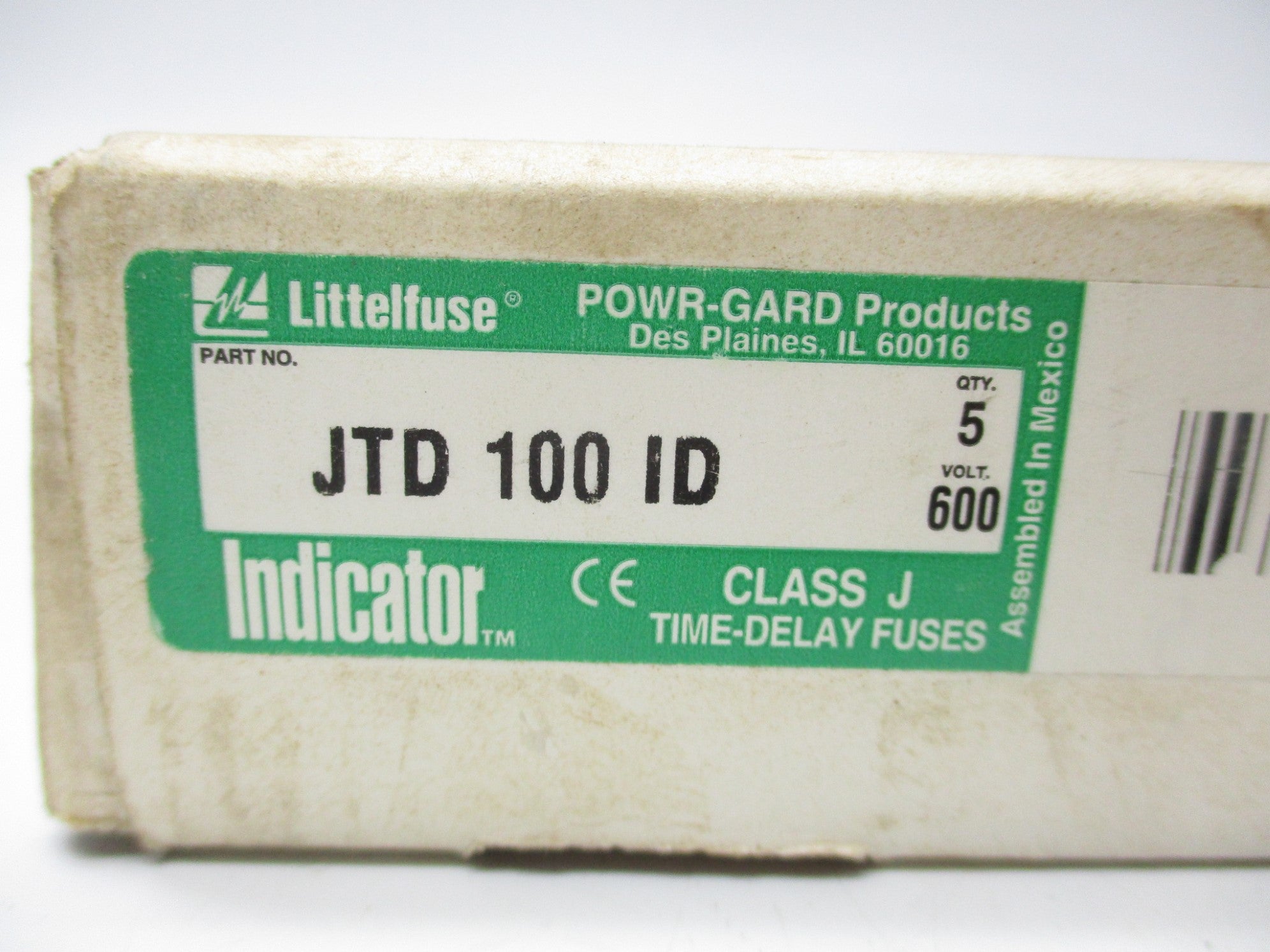 LITTELFUSE JTD100ID 600VAC 100A (PKG OF 5) (WH/GR) NSMP