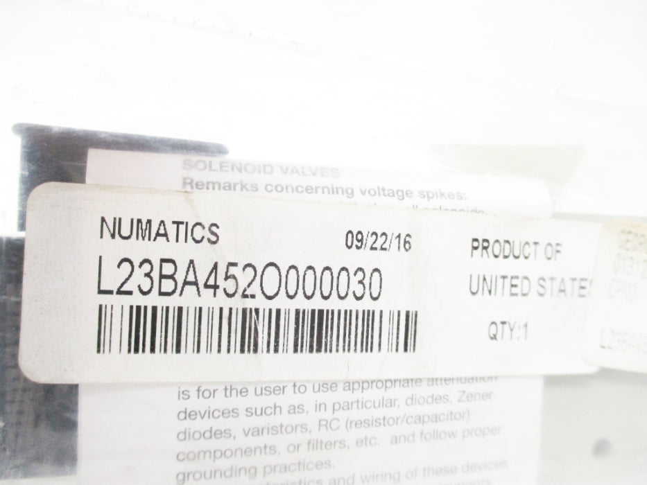 NUMATICS L23BA452O000030 14.5PSI 120V NSMP