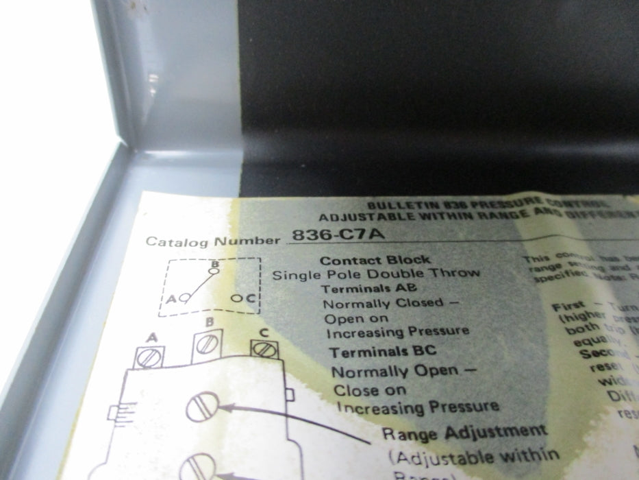 INDUSTRIAL SPARE PART 836-C7A SER. A 24-600V 2-25PSI NSNP
