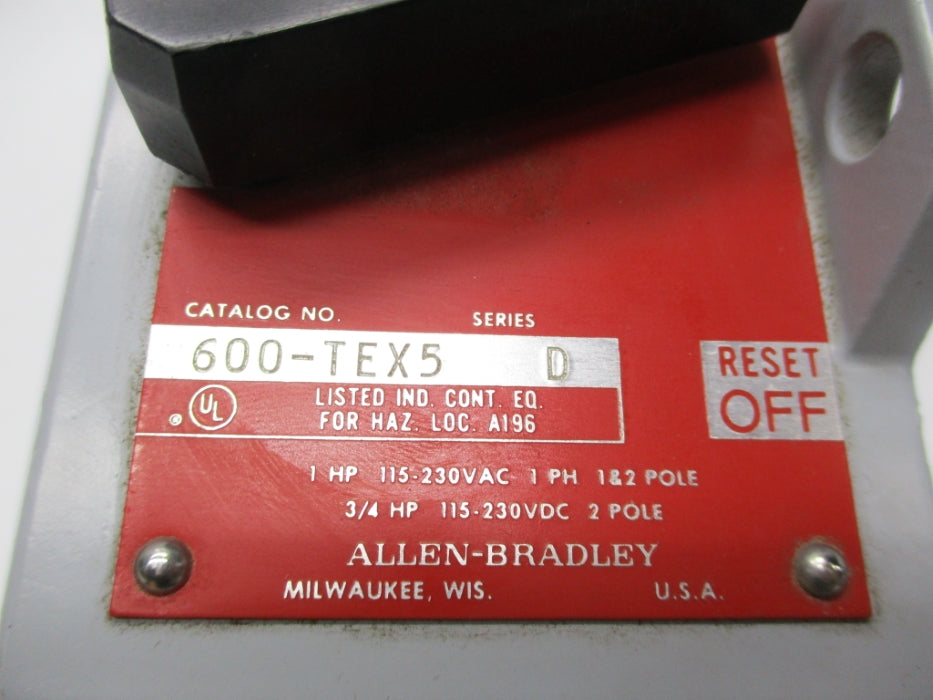 ALLEN BRADLEY 600-TEX5 SER. D 115-230VAC NSNP