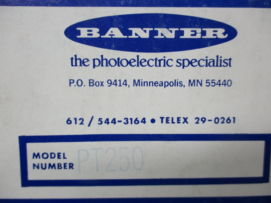 BANNER ENGINERING PT250 16413 NSMP