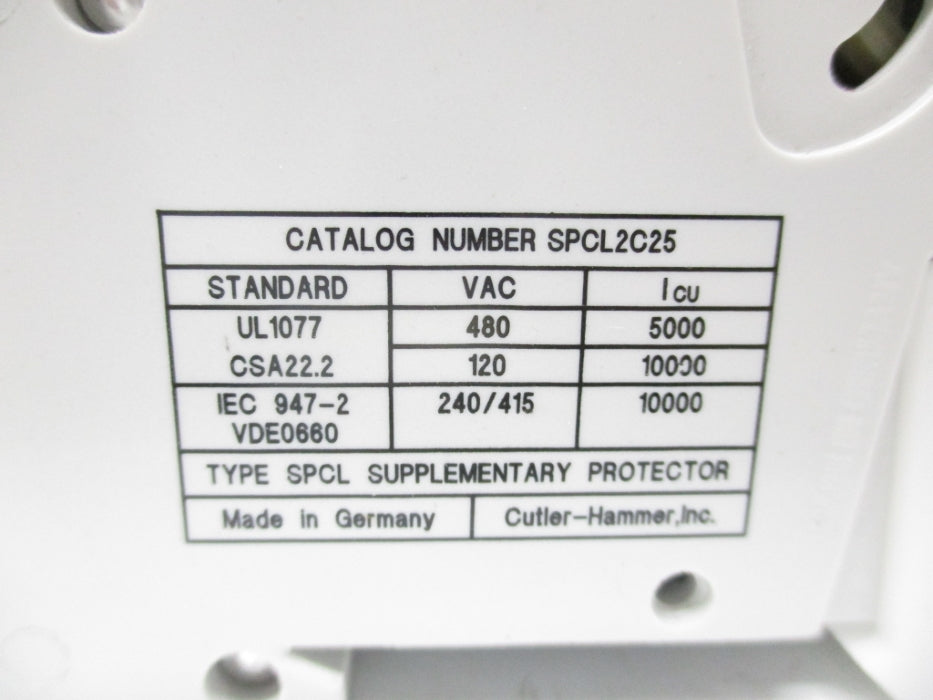 CUTLER HAMMER SPCL2C25 480VAC NSNP