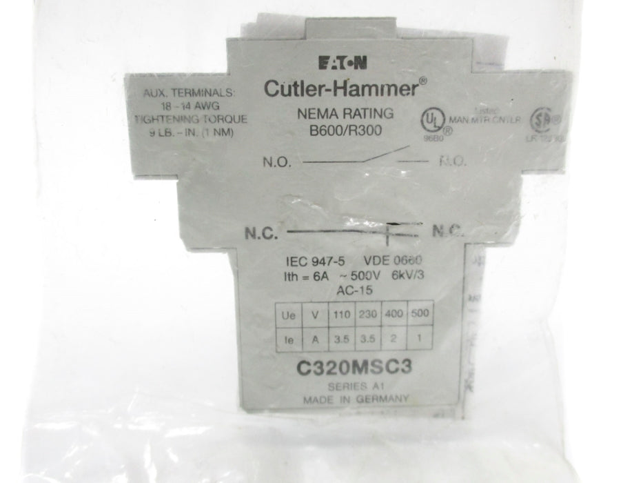 CUTLER HAMMER C320MSC3 SER. A1 NSMP