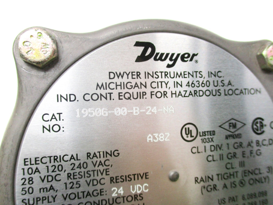 DWYER 1950G-00-B-24-NA 114050-20 240VAC 10A 10PSI NSMP