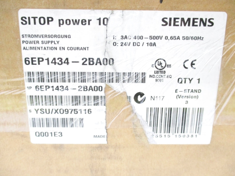 SIEMENS 6EP1434-2BA00 400-500V 0.65A NSMP