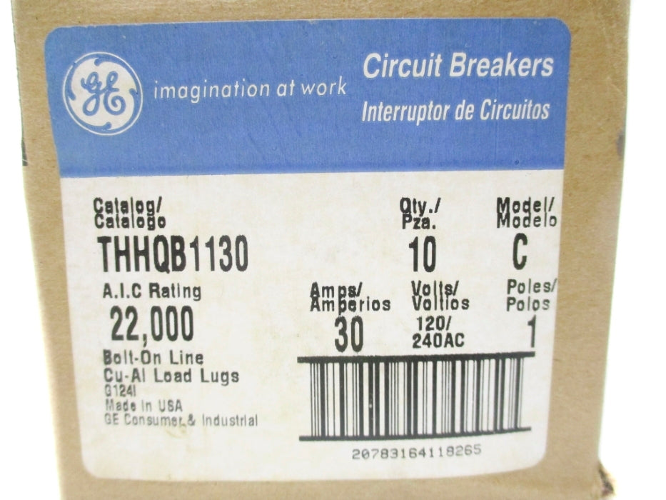 GENERAL ELECTRIC THHQB1130 30A 120/240VAC (PKG OF 10) NSMP