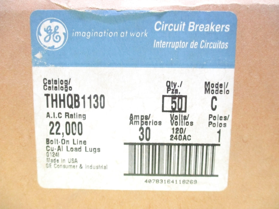 GENERAL ELECTRIC THHQB1130 30A 120/240VAC (PKG OF 50) NSMP