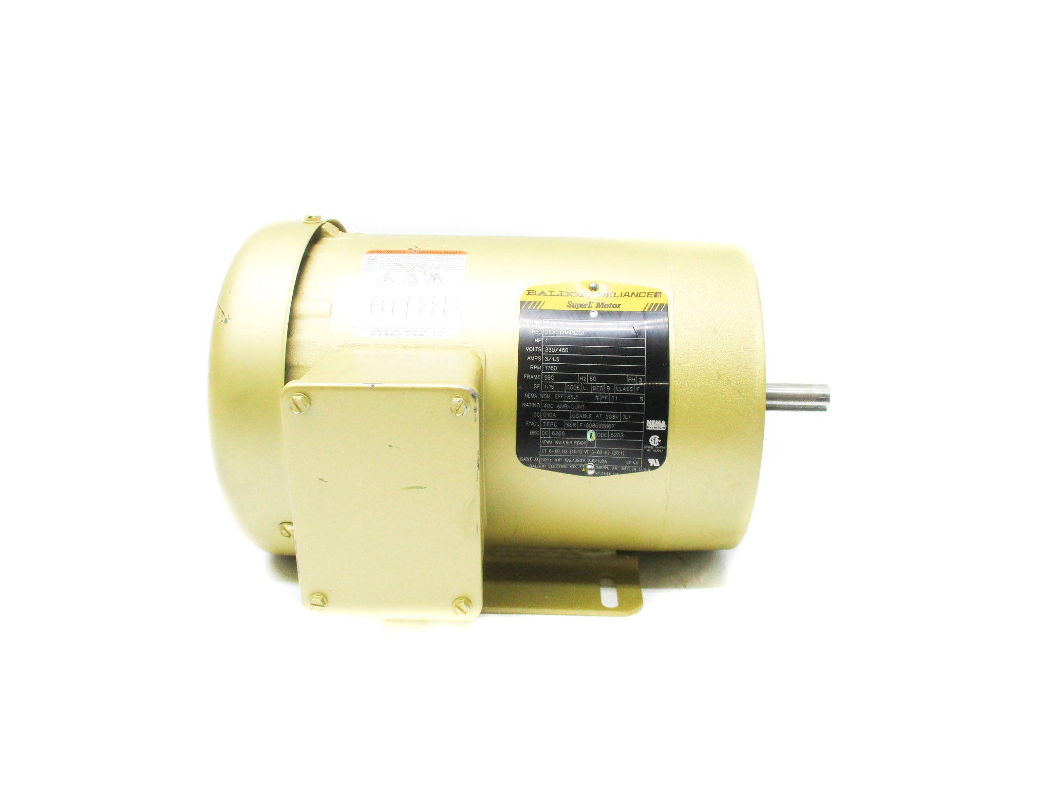 BALDOR CEM3546 35A012M492G1 230/460V 3/1.5A NSNP