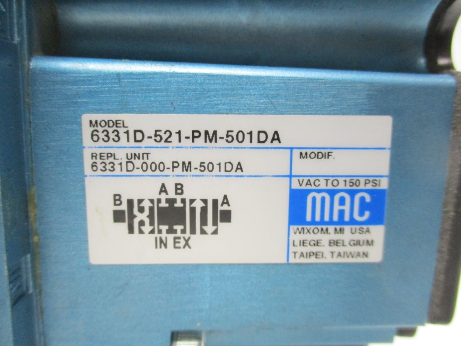 MAC 6331D-521-PM-501DA 24VDC 150PSI NSMP