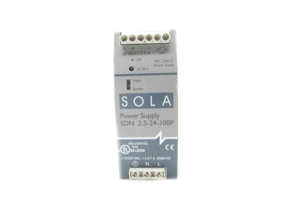 SOLA SDN2.5-24-100P 115/230VAC 1.3-0.7A NSNP