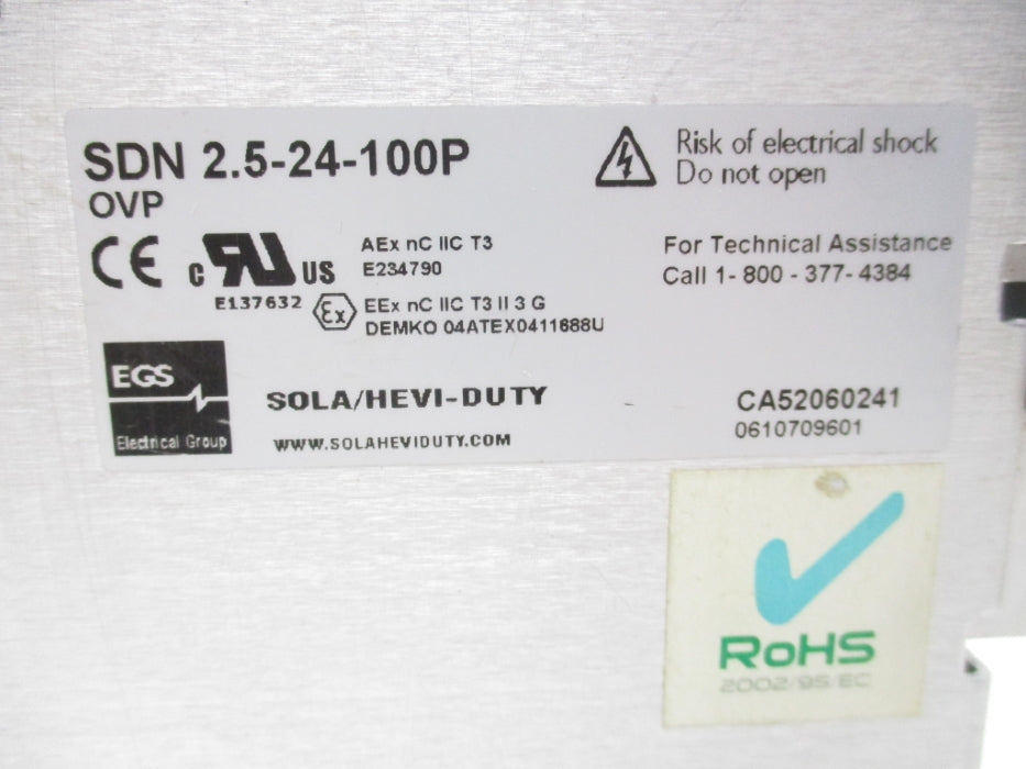 SOLA SDN2.5-24-100P 115/230VAC 1.3-0.7A NSNP