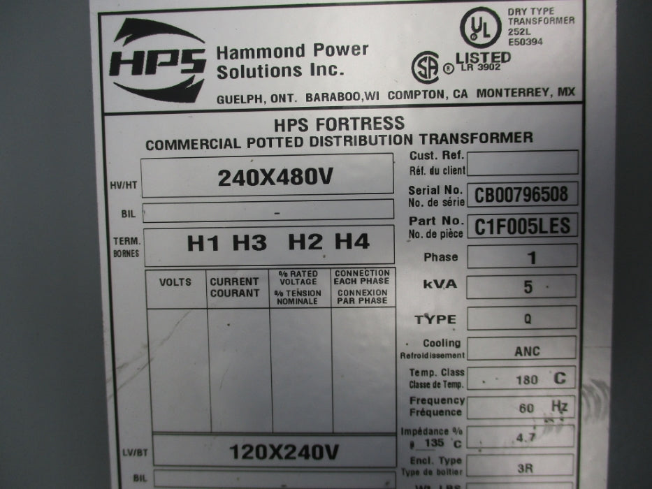 HAMMOND POWER SOLUTIONS C1F005LES NSNP